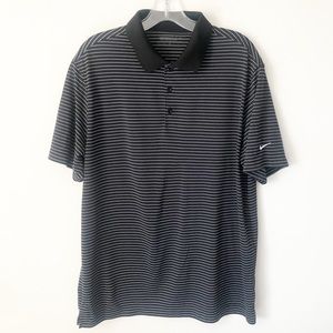 NIKE GOLF DRI-FIT striped polo shirt men’s large